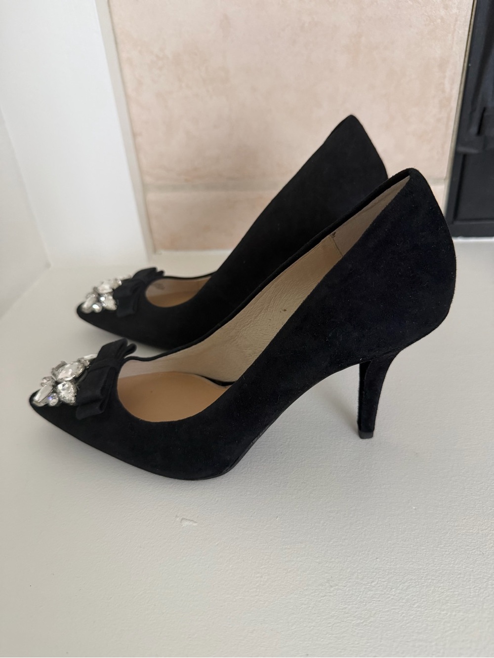 New Michael Kors Felicity Black Suede Pointed Toe Pumps 8.5 - Picture 3 of 8
